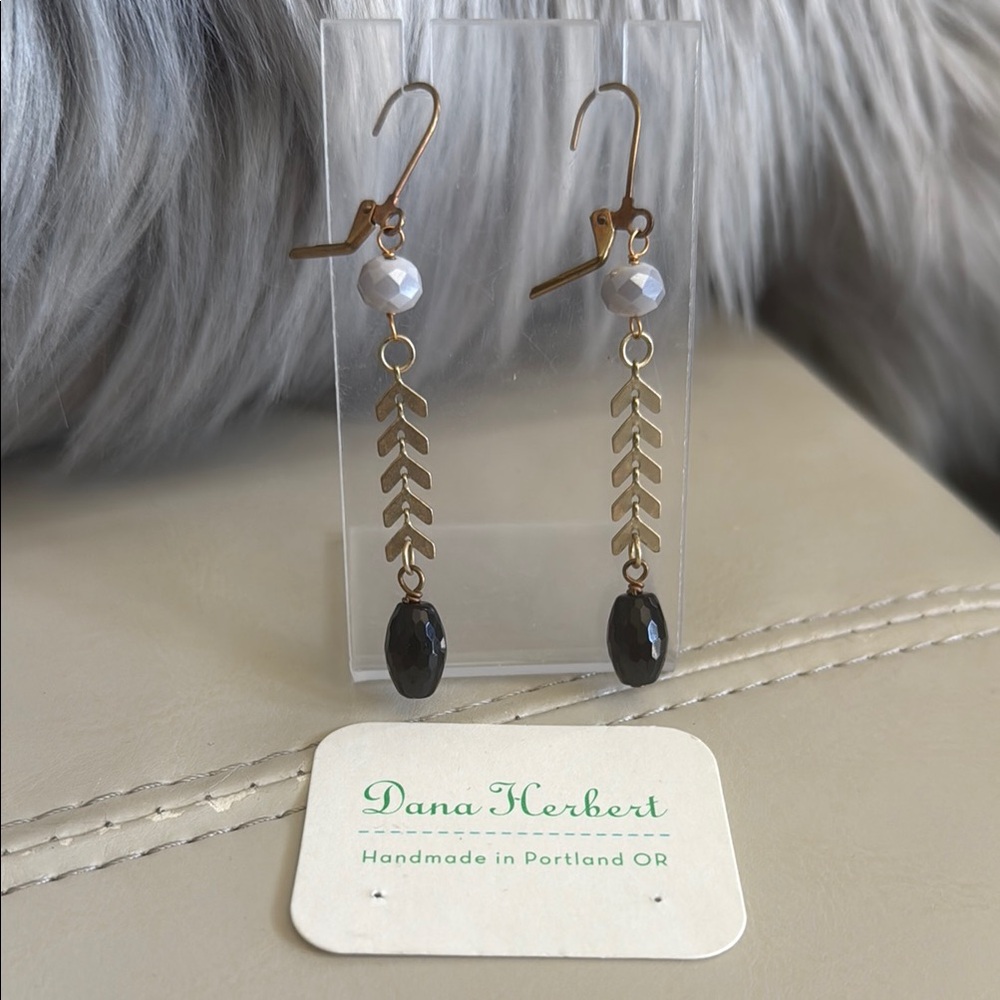 DANA HERBERT Gold and Black Earrings